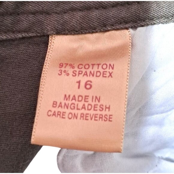 Northcrest Classic Womens Khaki Green Capri Pants Size 16 Cotton Blend - Picture 4 of 9